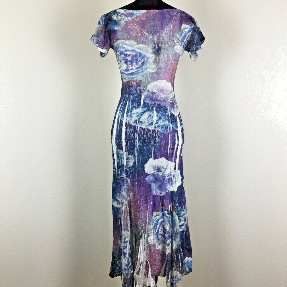 Komarov Floral Chiffon V-Neck Dress - Picture 3 of 8